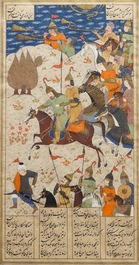 Four Persian miniature paintings, Iran, 19th C